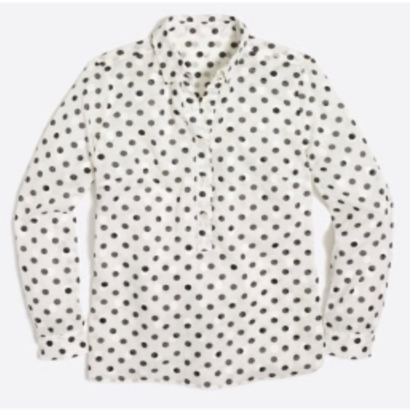 J crew jacquard polka dot popover - Picture 3 of 14